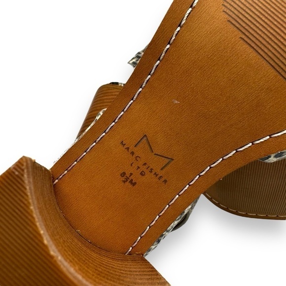 Marc Fisher Lorla Ankle Strap Block Heel Sandals, Snakeskin Embossed, Size 8.5M - Picture 13 of 13